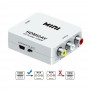 Kit Adattatore Convertitore da HDMI a segnale AV CVBS RCA Audio video PAL NTSC -Cavi e Caricatore USB 5W inclusi