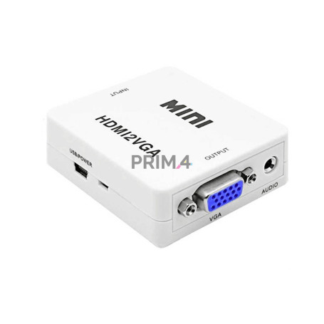 Kit Adattatore Convertitore da HDMI a VGA con Jack Audio 3.5" IN/OUT Cavi +USB 5W Inclusi