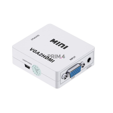 Kit Adattatore Convertitore da VGA a HDMI con Audio Jack 3.5" Cavo VGA HDMI Caricatore USB 5W Inclusi