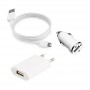 Kit 3 in 1 Charge Caricabatteria da Parete da Auto 1A Cavo Compatibile iphone 5/6/s