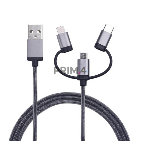 2x Cavi 3in1 da USB2.0 a Micro/TypeC/Compatibile iphone samsung xiaomi huawei android