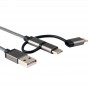 Cavo USB 3in1 da USB2.0 M a Micro/Lightning MFI/TypeC