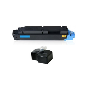 4472110011 Cyan Toner +Waste Box Compatible with Printers Utax CLP3721, 4721, PC2160DN -2.8k Pages