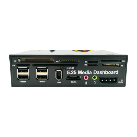 DashBoard Pannello Multifunzione PC 5.25" 4 x USB 2.0 + Firewire 1394